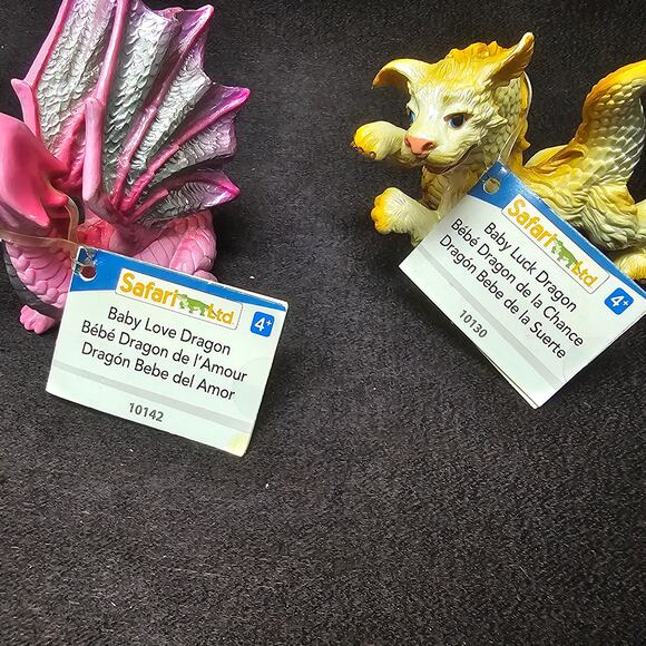 Safari Ltd. Pink Baby Love Dragon & Golden Baby Luck Dragon Mini Figures Collect - Picture 6 of 12